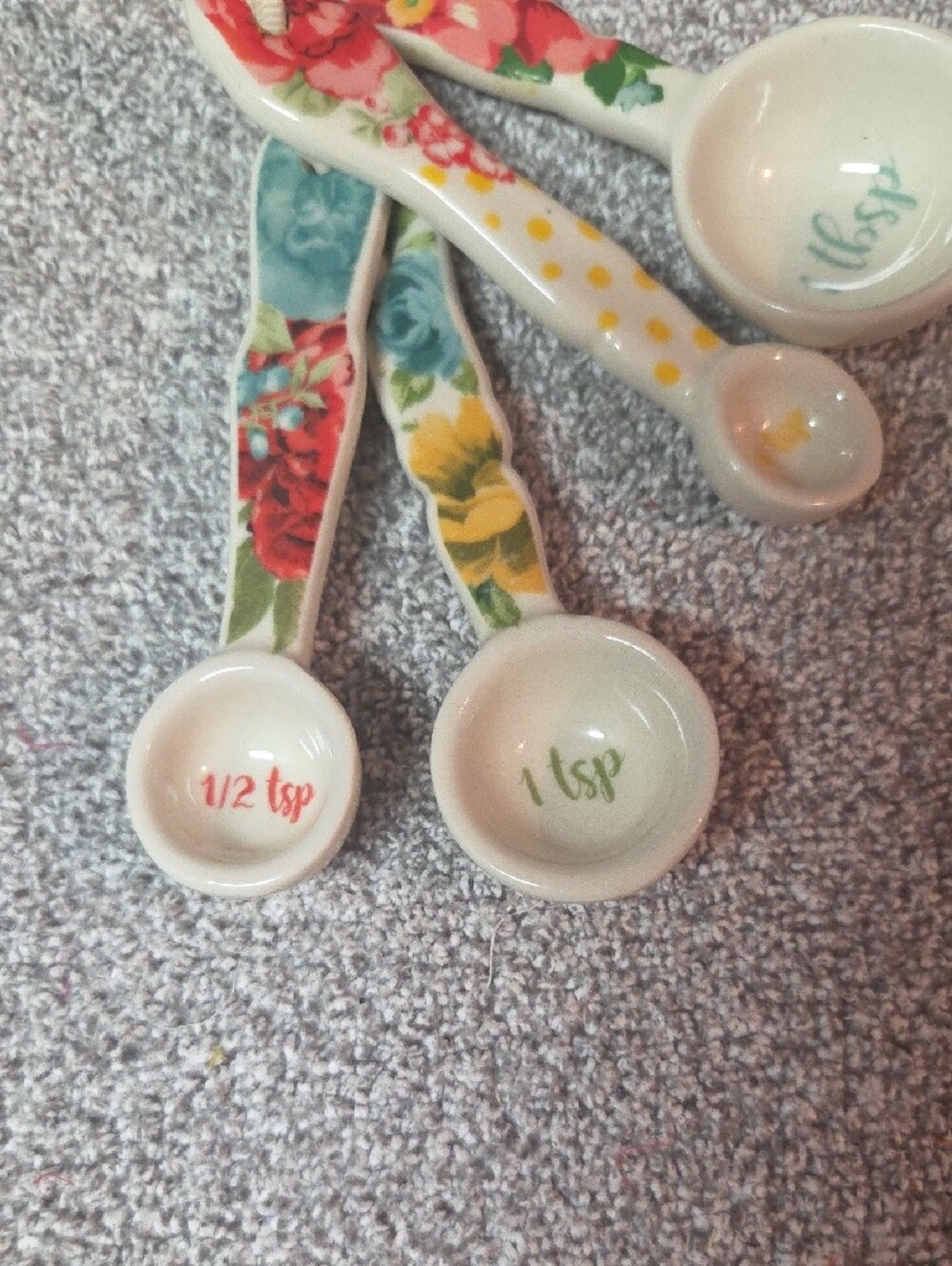 Pioneer Women Floral Ceramic Measuring Spoon Set - Picture 2 of 4
